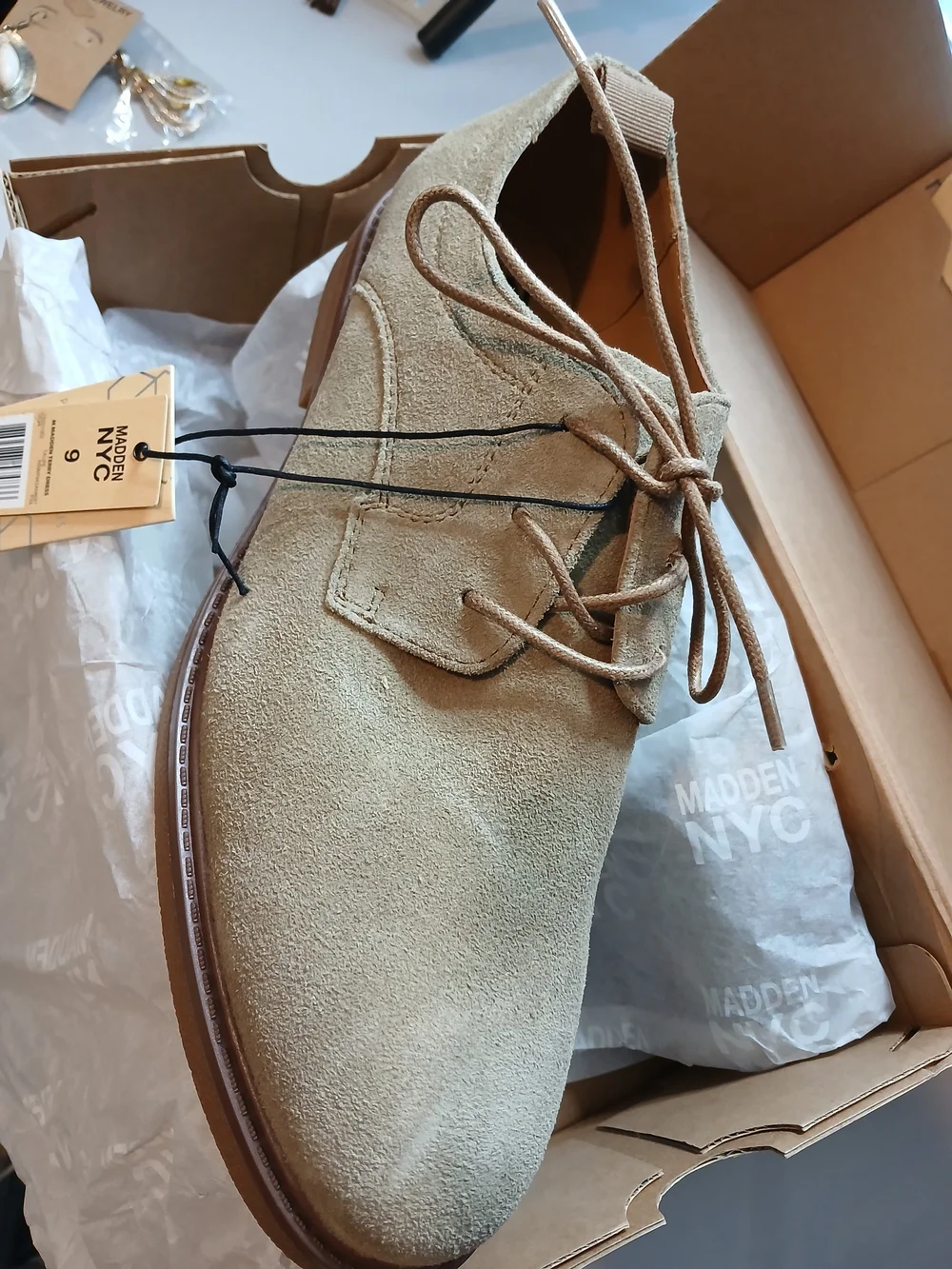A174. Madden NYC Madden Terry Dress Men's Leather Derby Shoes US 9 NWT